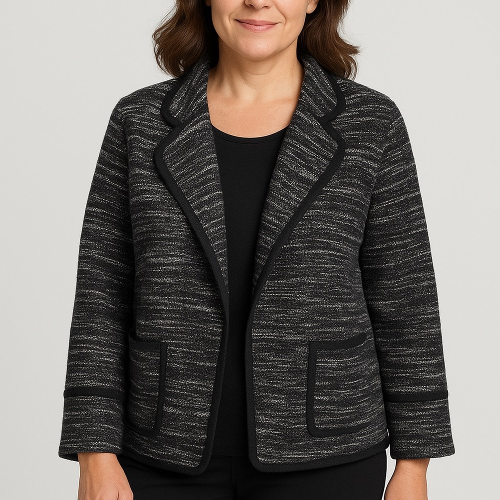 Classiques Entier  - Black Grey Combo Tweed Jacket Blazer